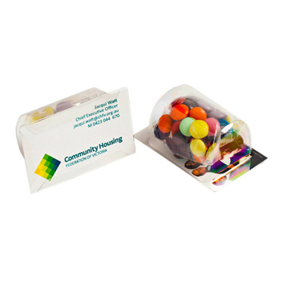 CC001C1 - Biz Card Treats with Choc Beans - Choc Beans 25g (Mixed Colours) 