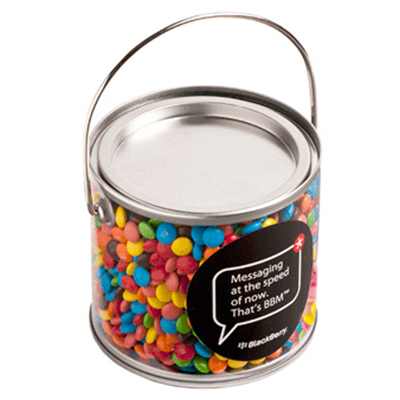 CC004D - Medium PVC Bucket filled with M&Ms (Sticker on Bucket)