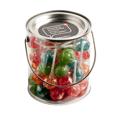 CC005I - Big PVC Bucket filled with Chuppa Chups (Full Color Sticker)