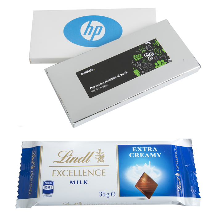CC009B1 - Lindt Bar in Silver or White Box (Full Color Sticker)
