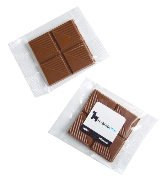 CC009G2 - Chocolate Square in Cello Bag 15g (Full Colour Sticker)