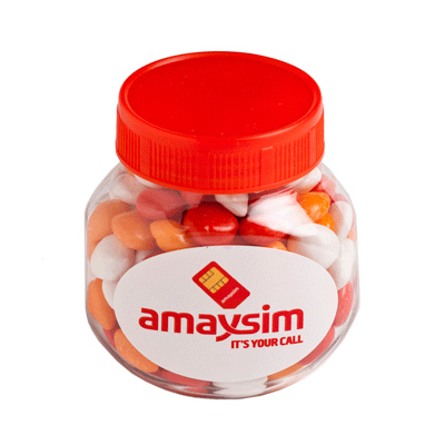 CC026G - Plastic Jar with Chewy Fruit (Full Colour Sticker)