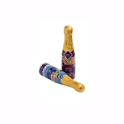 CC052D2 - Champagne Bottle Filled With Mini M&M (Full Colour Sticker)