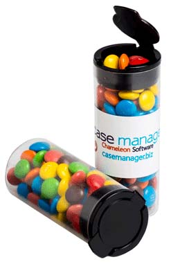 CC062C - Flip Lid Tube filled with M&Ms 35g (Full Colour Sticker)