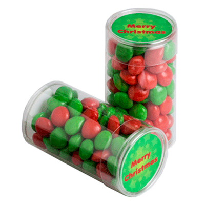 CCX014G - PET Tube filled with CHRISTMAS CHEWY Fruits  (Full Colour Sticker)