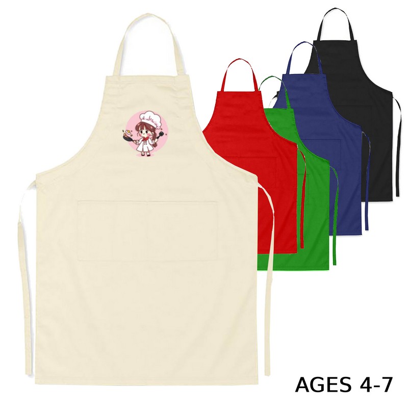 AP002 - Junior Cotton Apron – Age 4-7 (Factory-Direct)