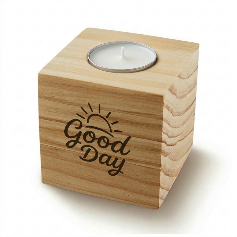 CD009 - Wood Cube Candle (Factory-Direct)