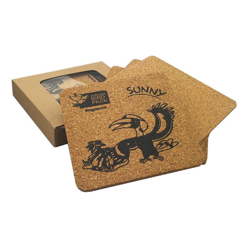 CST005 - Vineyards Cork Coaster Square Set of 4 (Factory-Direct)