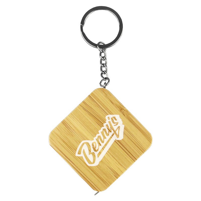 TM004 - Bamboo Tape Measure Key Ring (Factory-Direct)