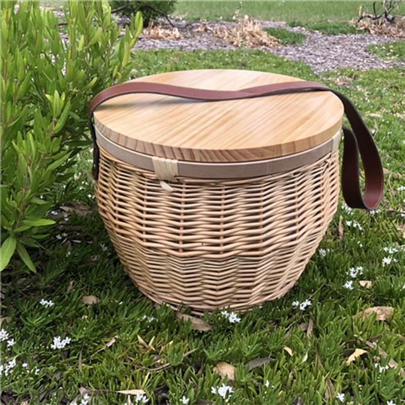 WCB001 - Scotch Wicker Picnic Cooler Basket Round (Factory-Direct)