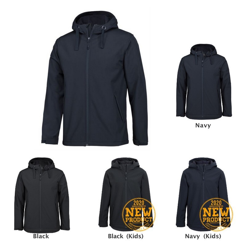 3WSH - Podium Kids & Adults Water Resistant Hooded Softshell Jacket

