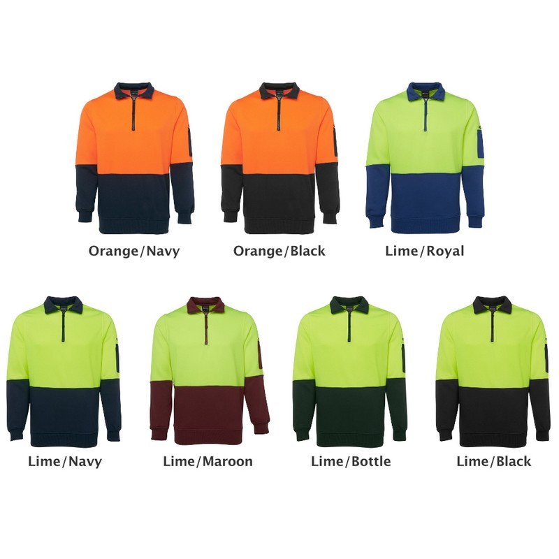 6HVFH - Hi Vis 1/2 Zip Fleecy Sweat