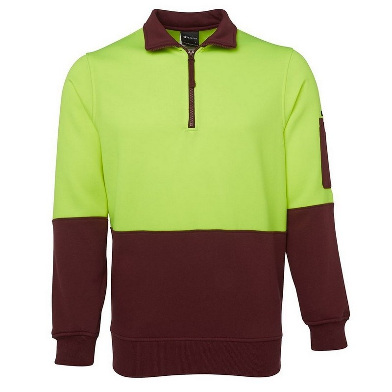 Hi Vis 1/2 Zip Fleecy Sweat