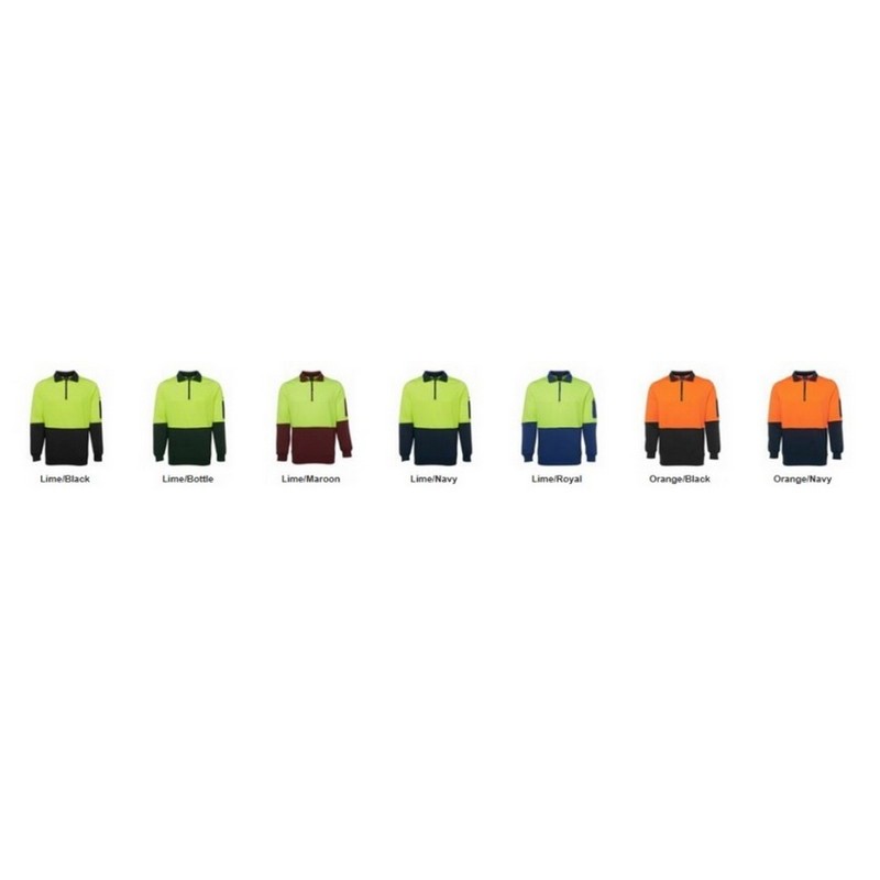 Hi Vis 1/2 Zip Fleecy Sweat