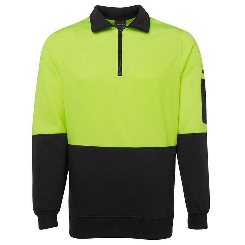 Hi Vis 1/2 Zip Fleecy Sweat