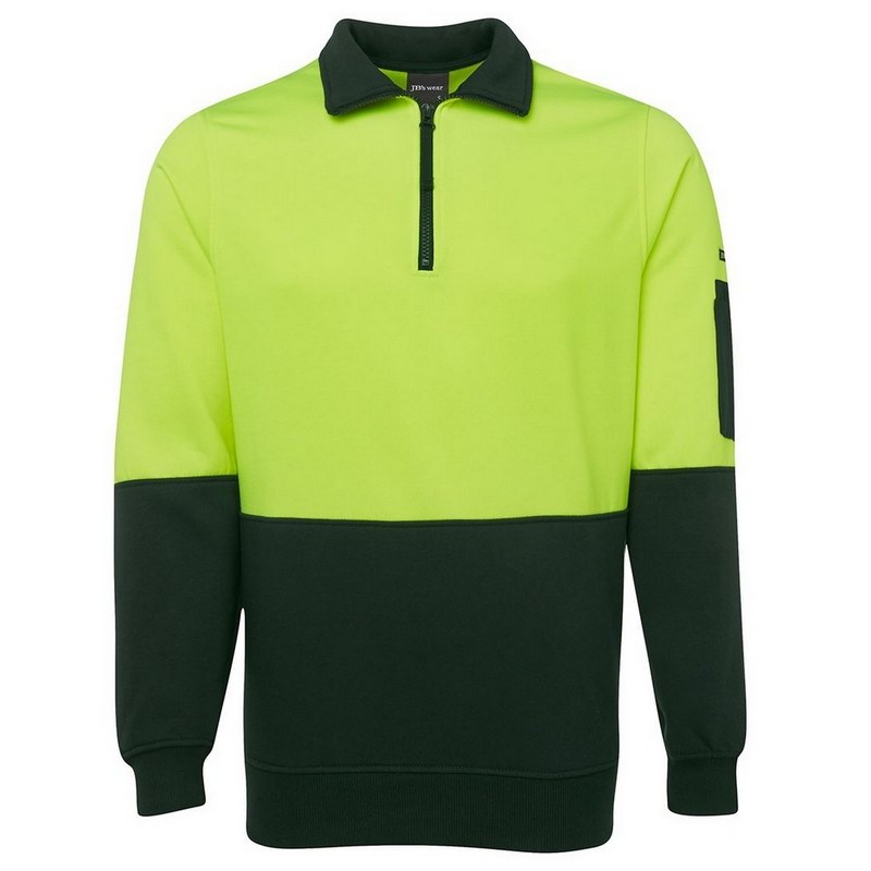Hi Vis 1/2 Zip Fleecy Sweat