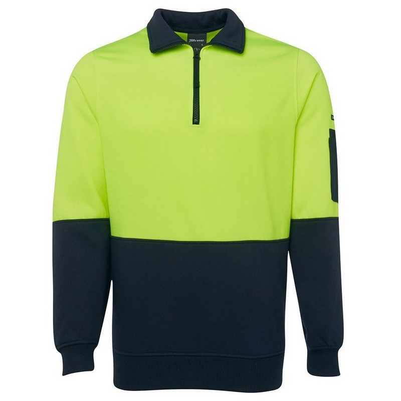 Hi Vis 1/2 Zip Fleecy Sweat