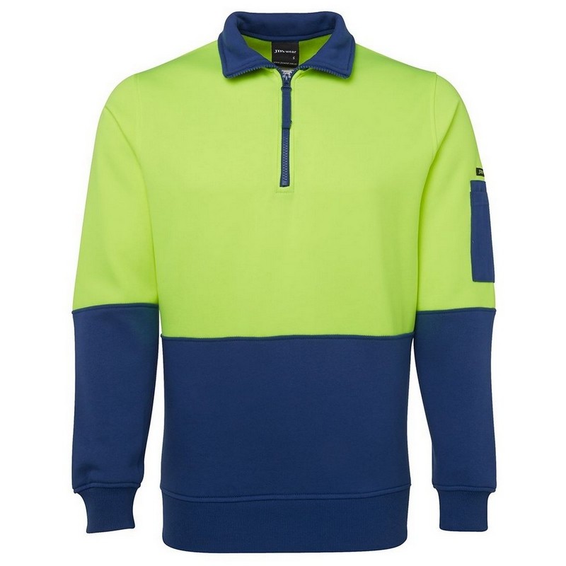Hi Vis 1/2 Zip Fleecy Sweat
