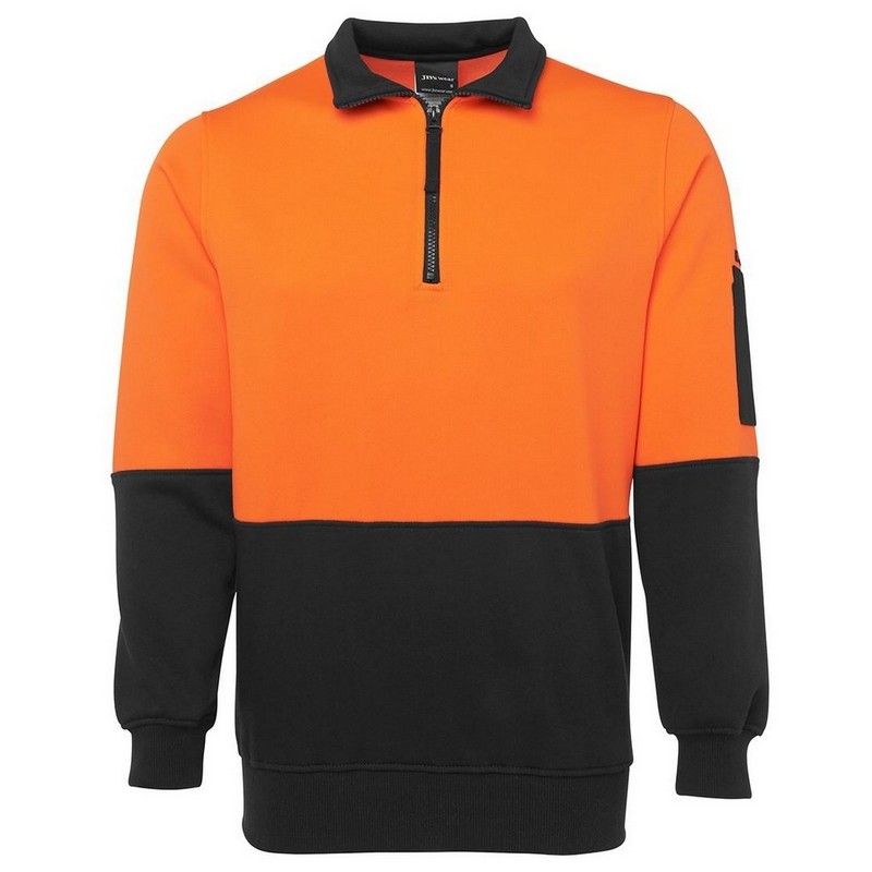 Hi Vis 1/2 Zip Fleecy Sweat