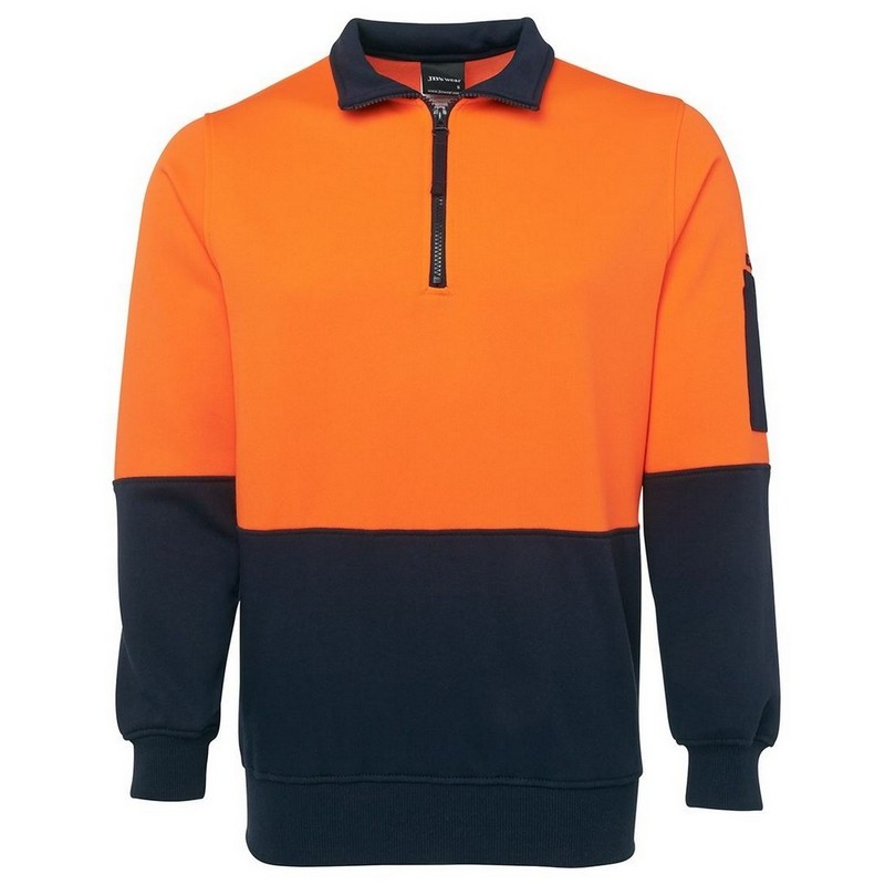 Hi Vis 1/2 Zip Fleecy Sweat