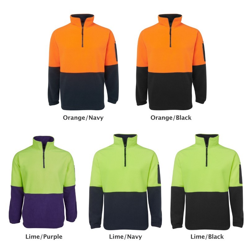 6HVPF - Hi Vis 1/2 Zip Polar Fleece