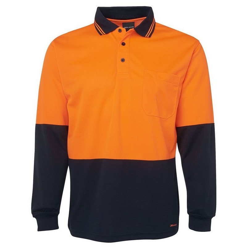 Hi Vis Long Sleeve Traditional Polo