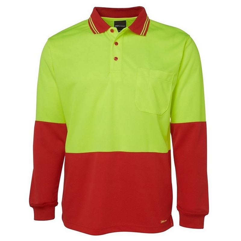 Hi Vis Long Sleeve Traditional Polo