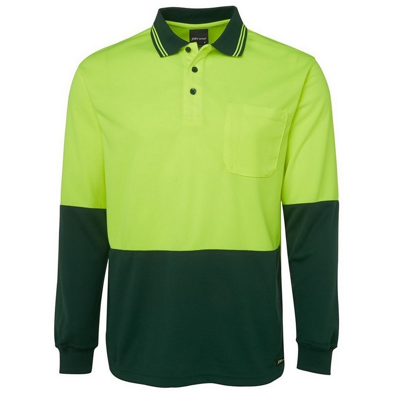 Hi Vis Long Sleeve Traditional Polo
