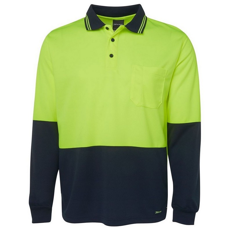 Hi Vis Long Sleeve Traditional Polo