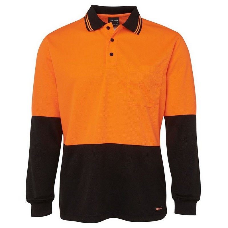 Hi Vis Long Sleeve Traditional Polo
