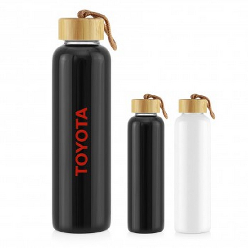M290 - Coloured Bottle Glass 600ML - Bamboo Lid