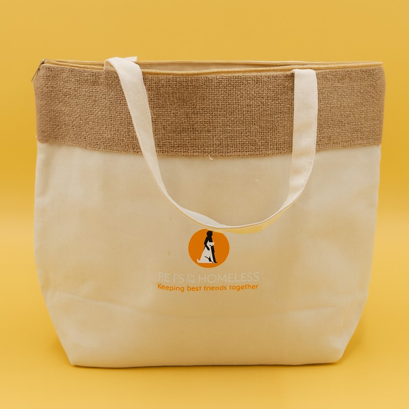 The Brooke Jute and Cotton Cooler Bag